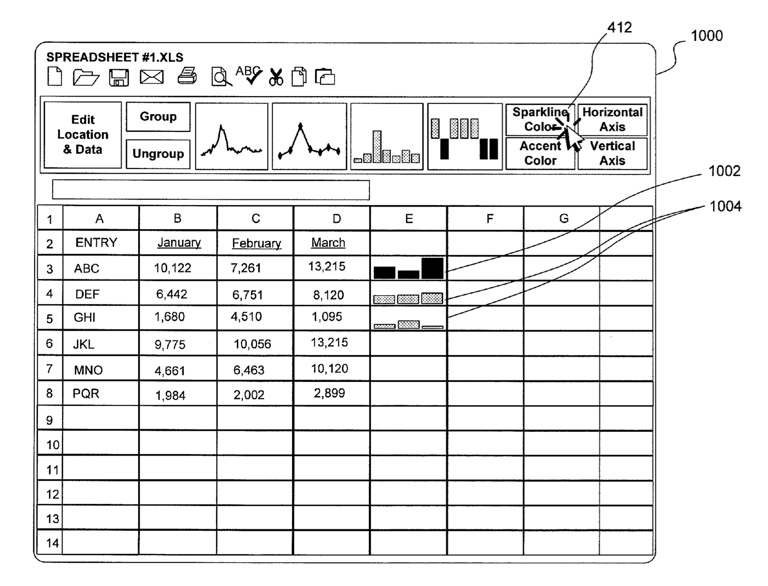 Tufte sparkline Microsoft patent Excel