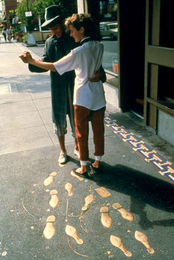 dance instructions in Seattle sidewalk